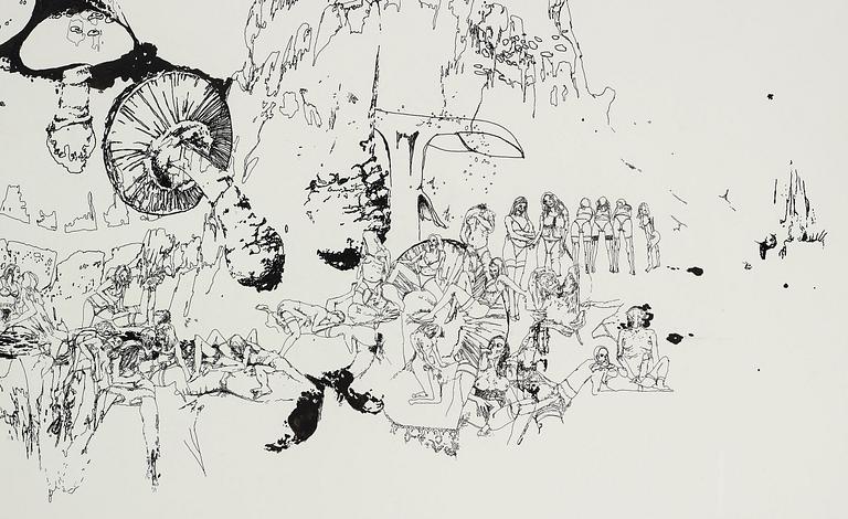 Matt Greene, executed in 2003, ink and crayon on paper.