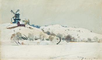 655. Johan (John) Kindborg, Winter scene from Barnängen, Stockholm.