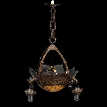 ALICE NORDIN, attributed to, 1910-/20's brass ceiling light, Böhlmarks lampfabrik.