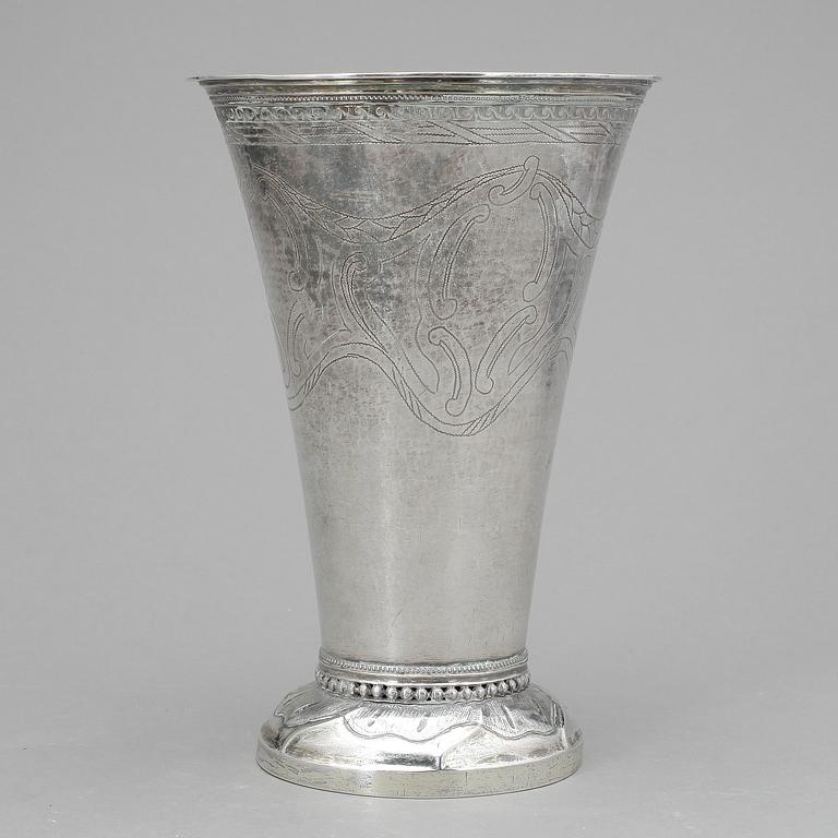 BÄGARE, silver, Erik Ernander, Uppsala, 1796. Vikt ca 430g.