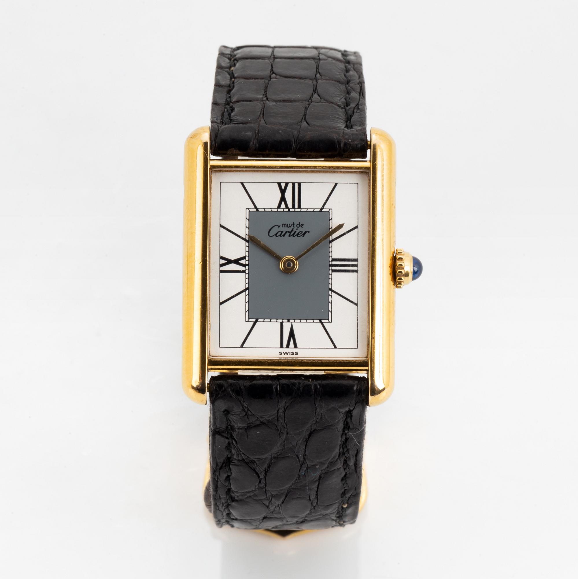 must de CARTIER, Tank, armbandsur, 23 x 23,5 (30,5) mm.