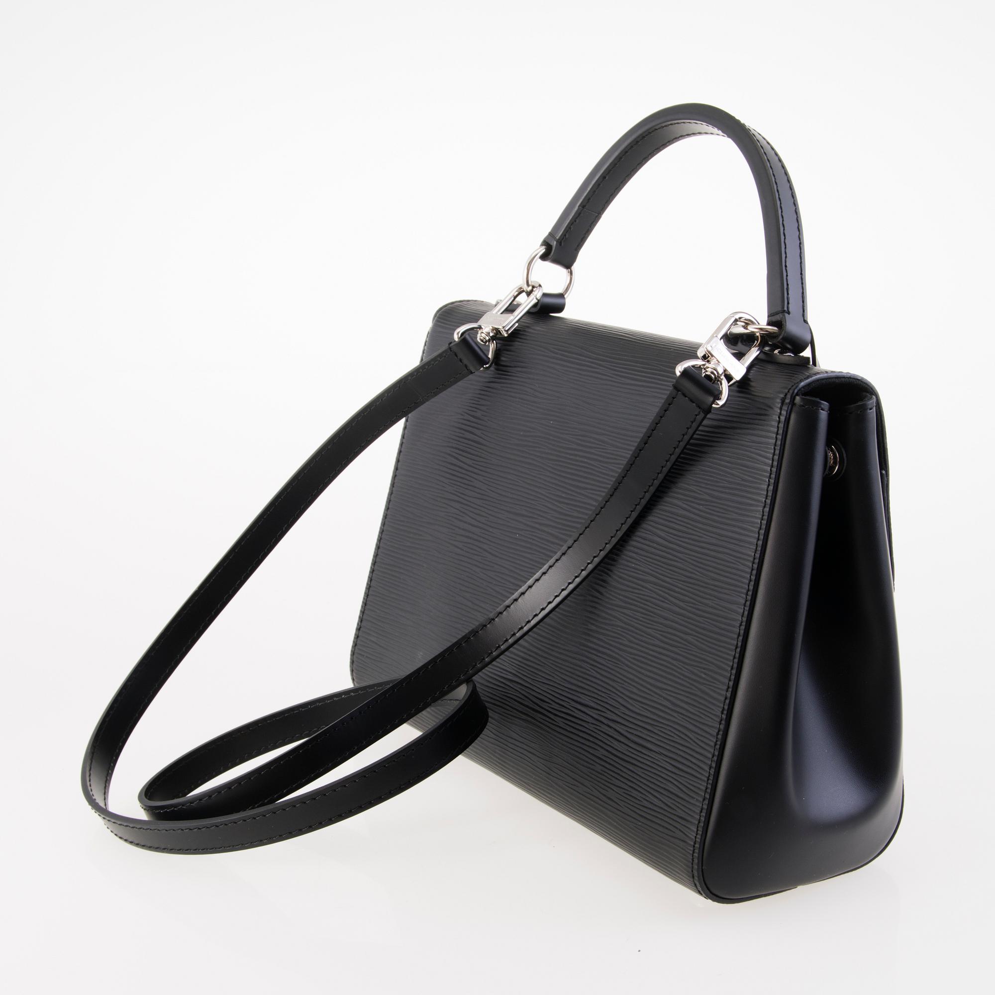 LOUIS VUITTON Black Epi Cluny BB Bag.