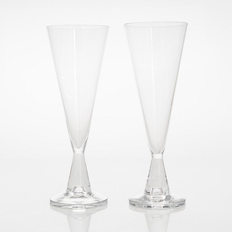 Tapio Wirkkala, A set of six 'Tiima' champagne glasses for Iittala, Finland. In production 1958-1973.