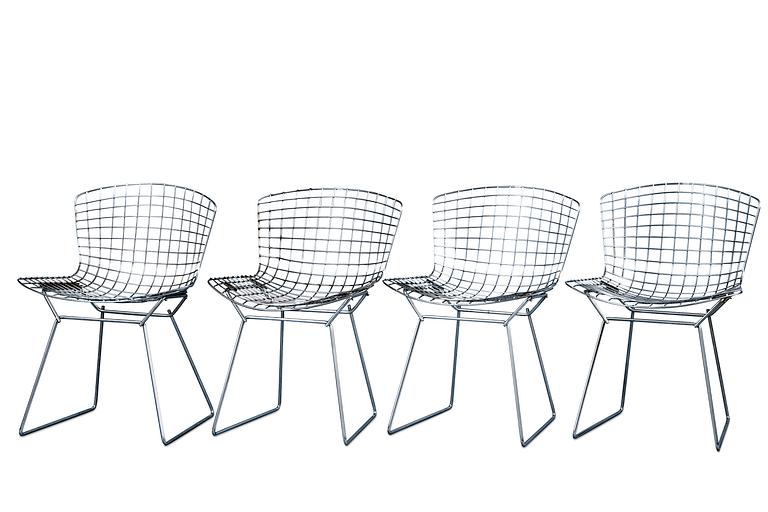 Harry Bertoia, A SET OF FOUR WIRE CHAIRS. No 420.