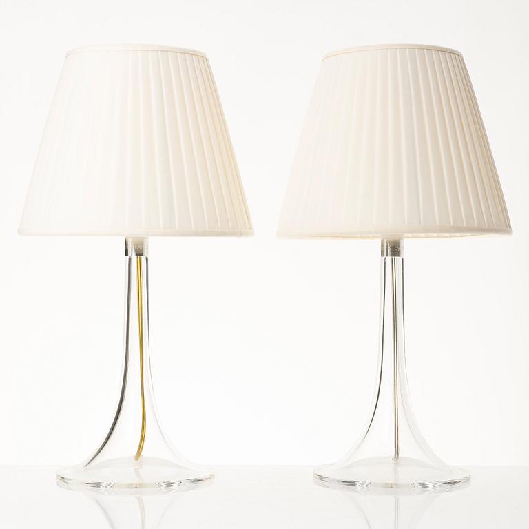 Philippe Starck, a pair of 'miss K soft' table lamps, Flos, Italy.