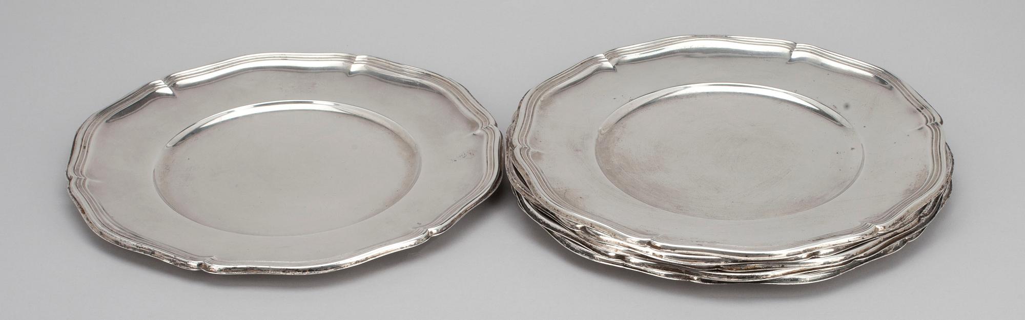 SILVERTALLRIKAR, 6 st, 800 silver. Tyskland. Vikt 2330 g.