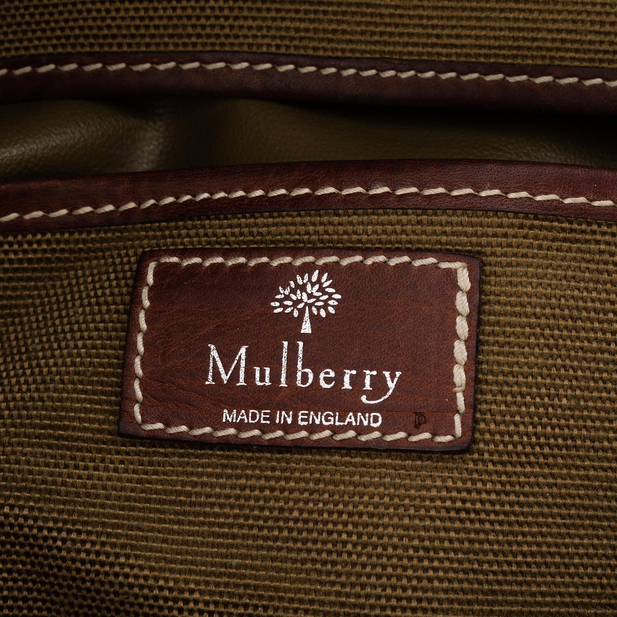 MULBERRY, a canvas and leather bag.