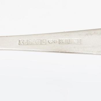 Jakob Ängman, 24 pieces of silver fish cutlery, model Rosenholm, GAB, Eskilstuna, 1977-78.