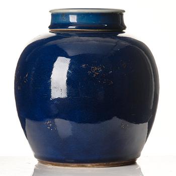 A powder blue jar with cover, Qing dynasty, 18th Century.