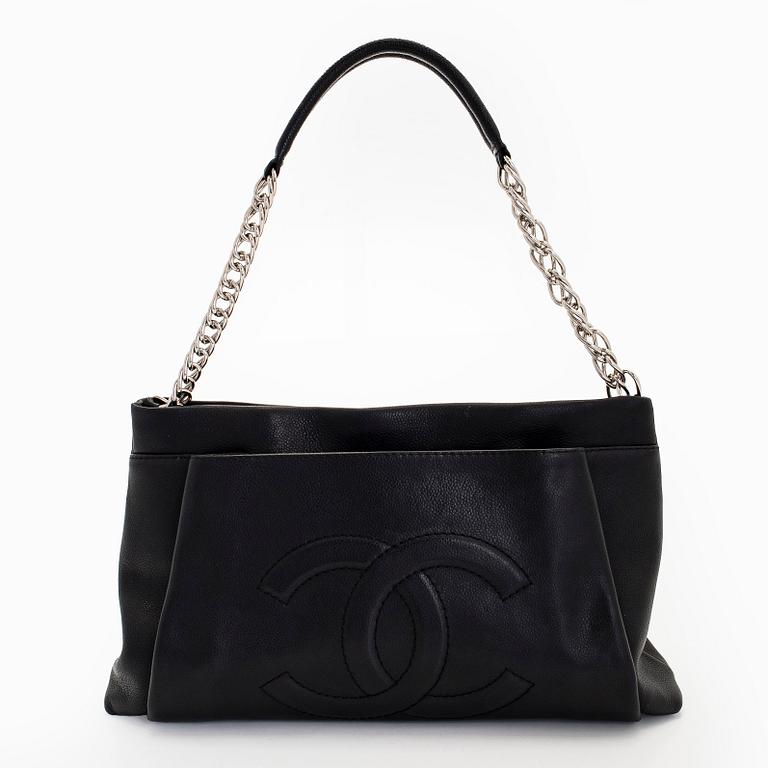 Chanel, a black caviar leather handbag, 2008-09.