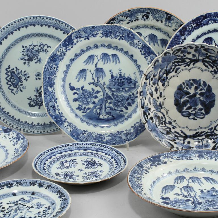 PARTI PORSLIN, 15 st, porslin, Kina och Japan, 1700/1800-tal.