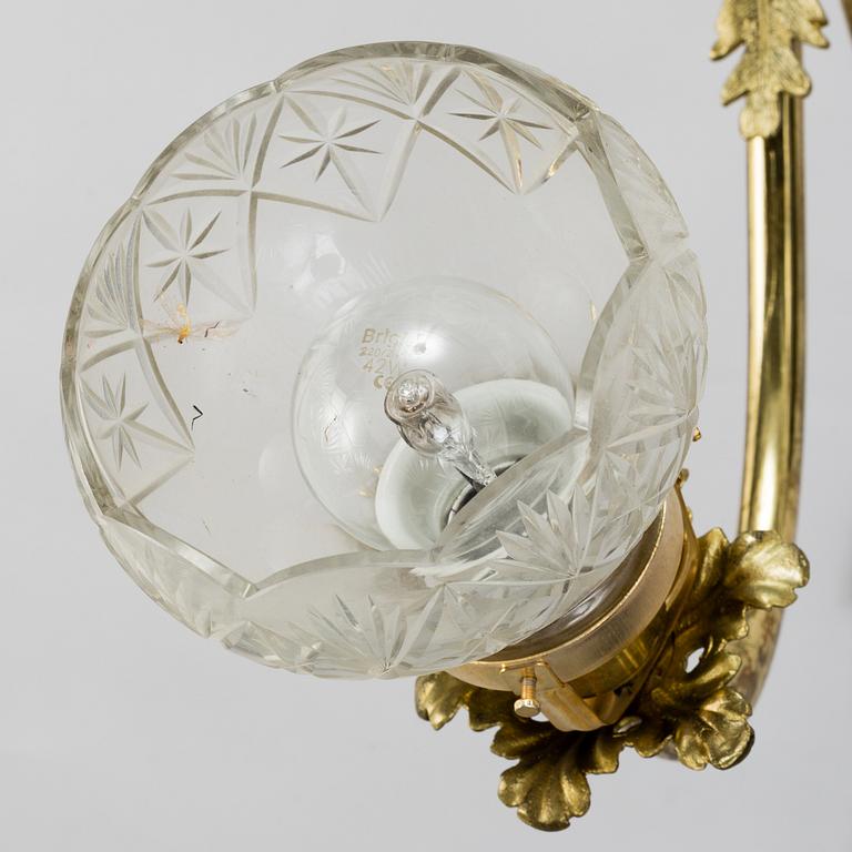 Three mid 20th century brass wallscones.