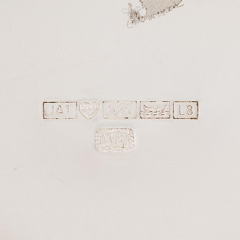 Pekka Piekäinen, a 3-piece sterling silver tea set, J.A.Tarkiainen, Helsinki 1988.