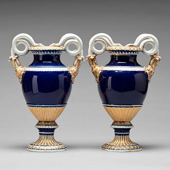 A pair of Meissen vases, circa 1900.