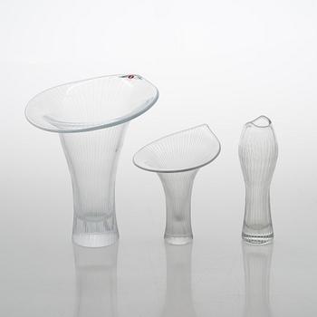 Tapio Wirkkala, a collection of 6 signed art glass. Signed.