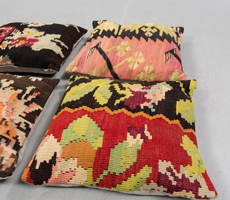 Six kelim pillows.