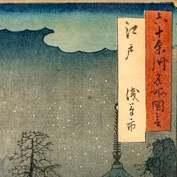 Ando Hiroshige, träsnitt Japan, 1800-tal.