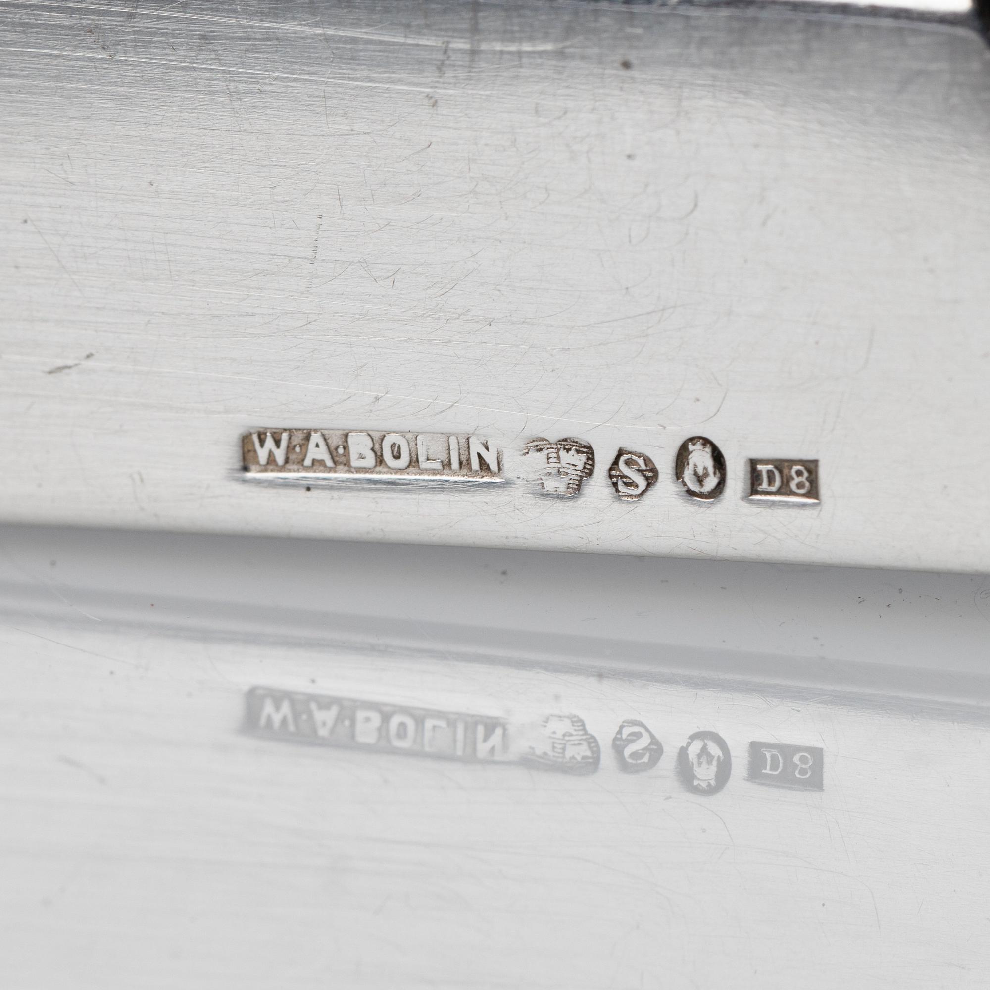 WA Bolin, bestickuppsättning 144 delar, silver, Stockholm 1931. Modell "A".