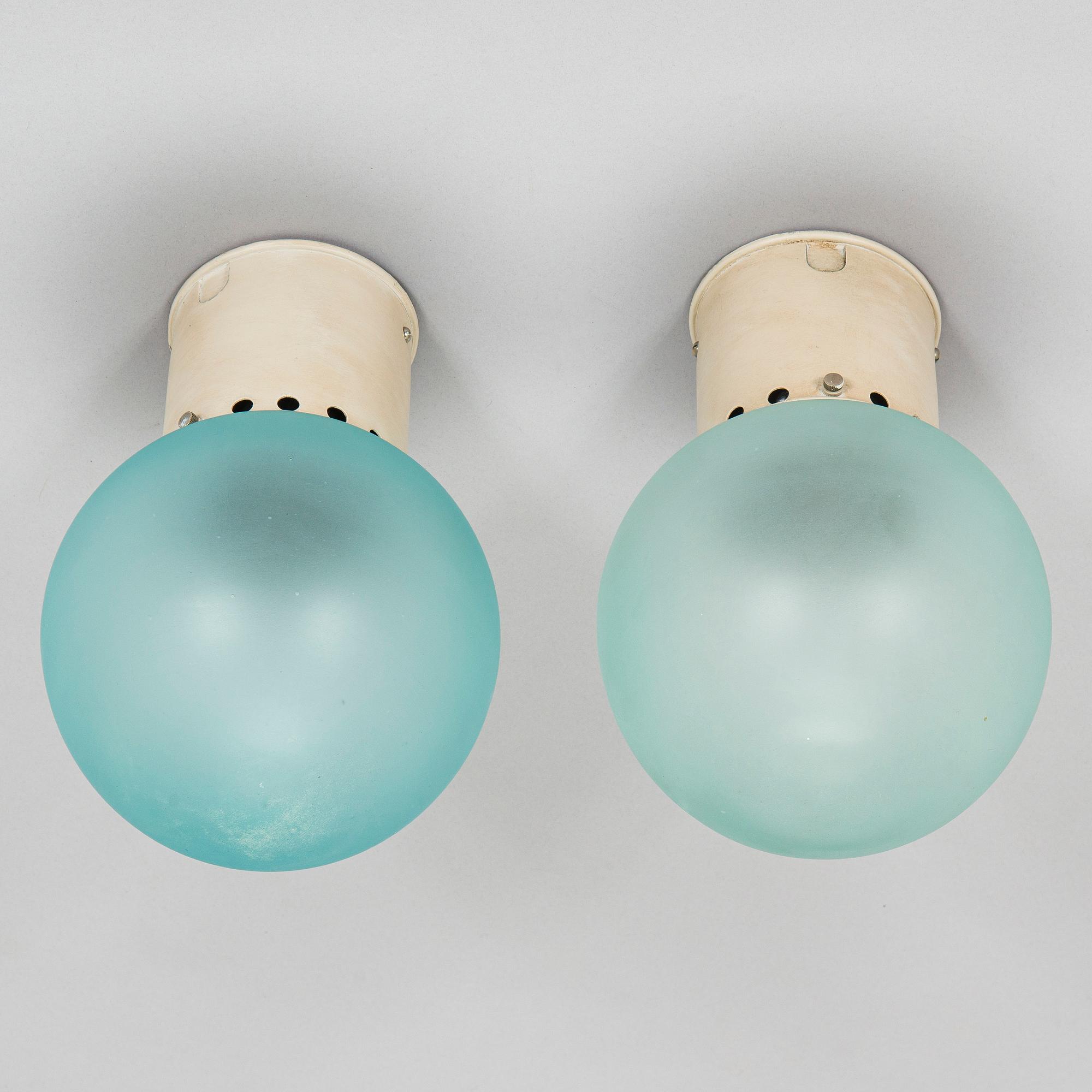 Paavo Tynell, a pair of 1930s ceiling / wall lights model 2205 for Taito.