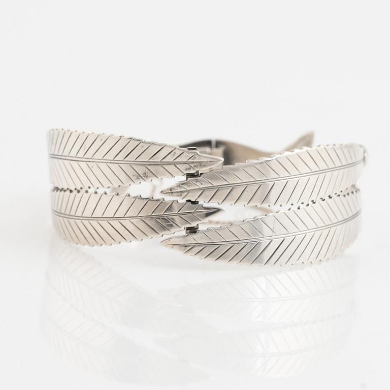 Gertrud Engel, for A Michelsen, silver leaf bangle.