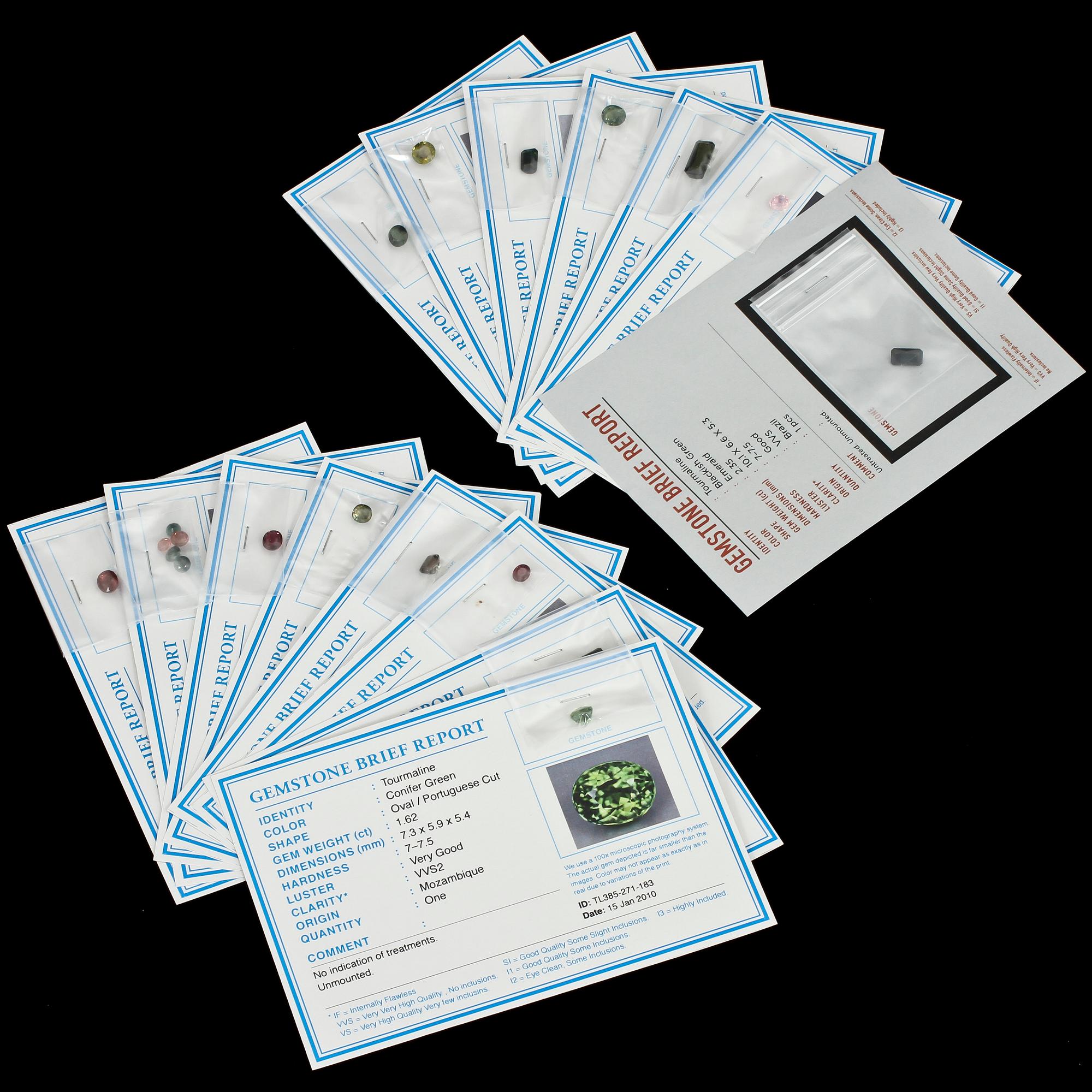 PARTI ÄDELSTENAR, 15 st.