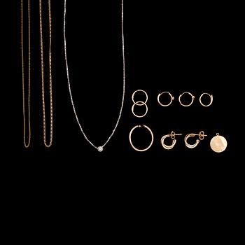 PARTI SMYCKEN, 18k guld, vikt ca 17,5 g.