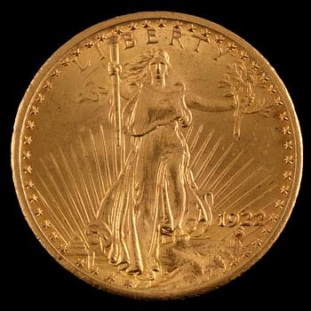 MYNT, 21,6 k guld, United States of Amerika, 1900-tal, vikt 33 g.