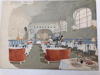 Carl-Axel Acking, taklampa, modell "980", Bröderna Malmströms Metallvarufabrik, Malmö, 1940-tal.