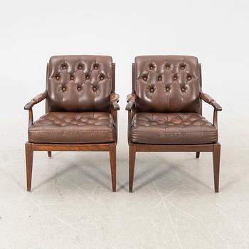 Chairs/armchairs, a pair from the late 20th century.