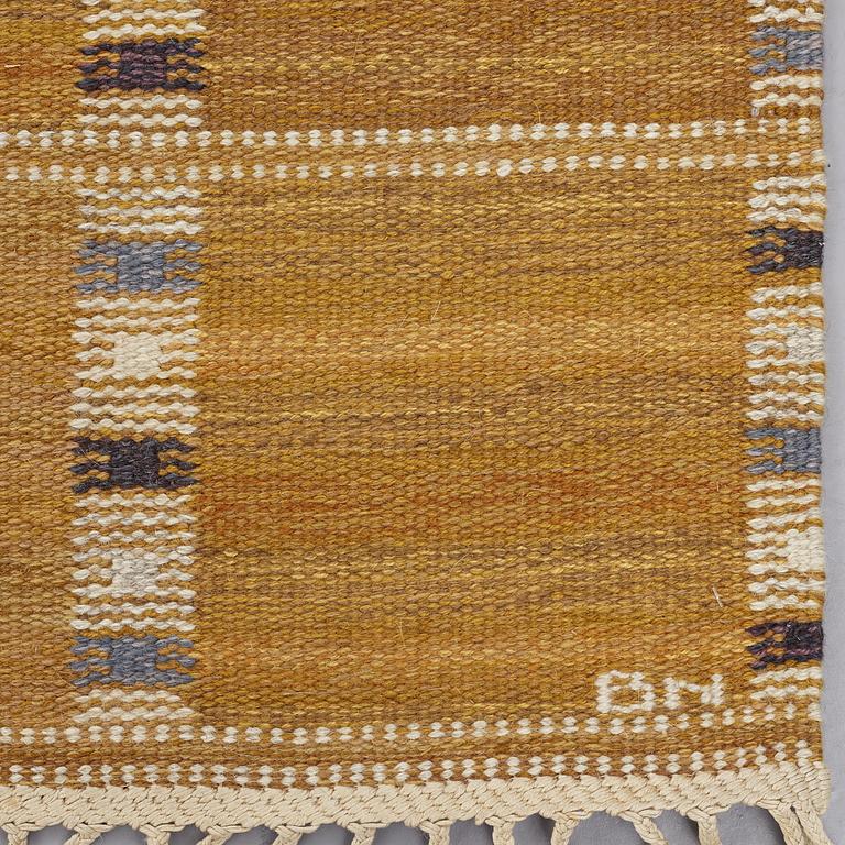 Barbro Nilsson, A CARPET, "Falurutan ljusbrun", flat weave, ca 206,5 x 145-146,5 cm, signed AB MMF BN.