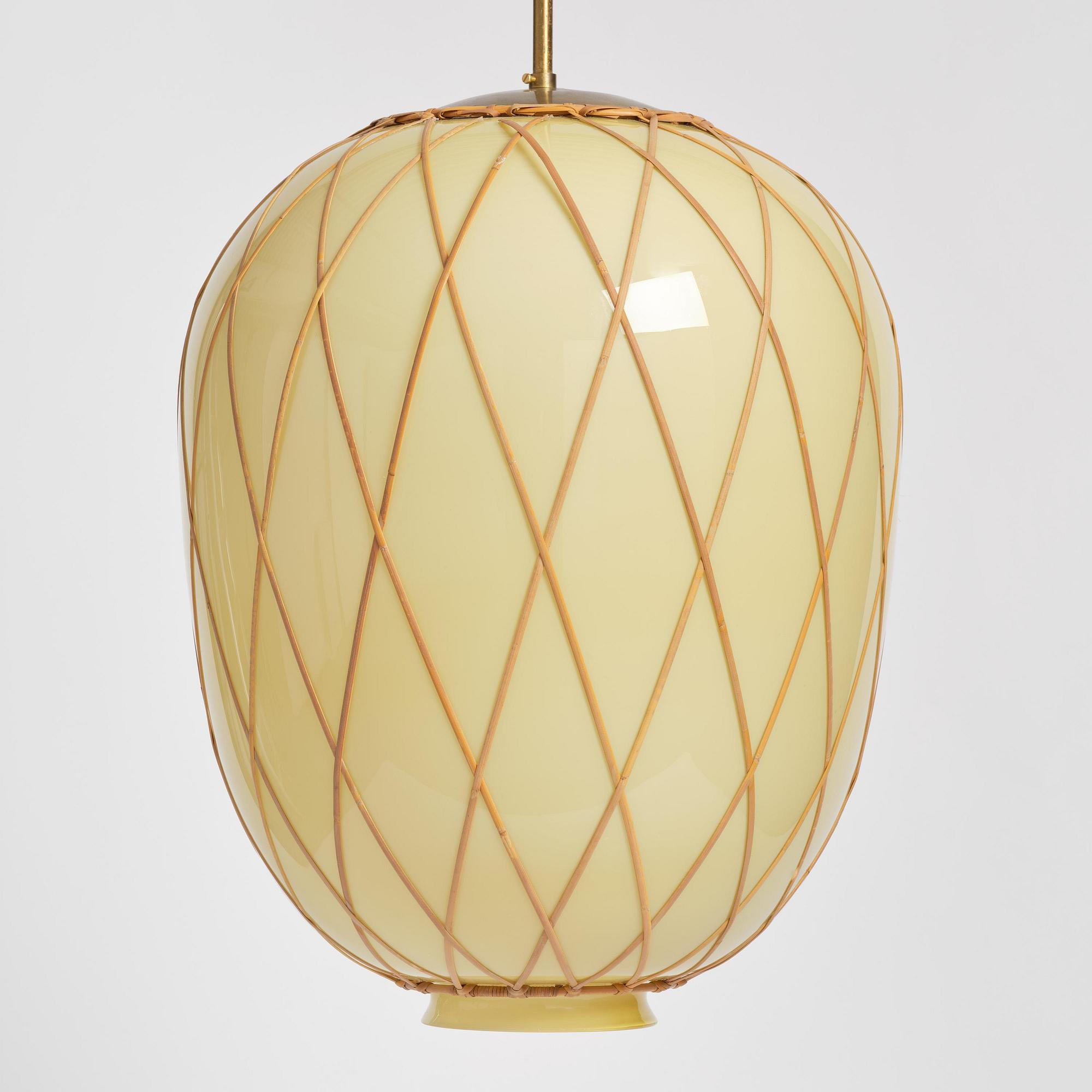 Harald Notini, a pair of ceiling lamps model 11555, Arvid Böhlmarks Lampfabrik, Stockholm, 1940s.