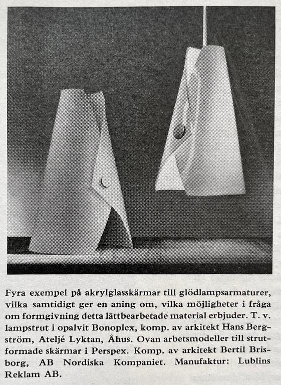 Bertil Brisborg, a pair of table lamps, model Triva "H55", Nordiska Kompaniet 1950s.