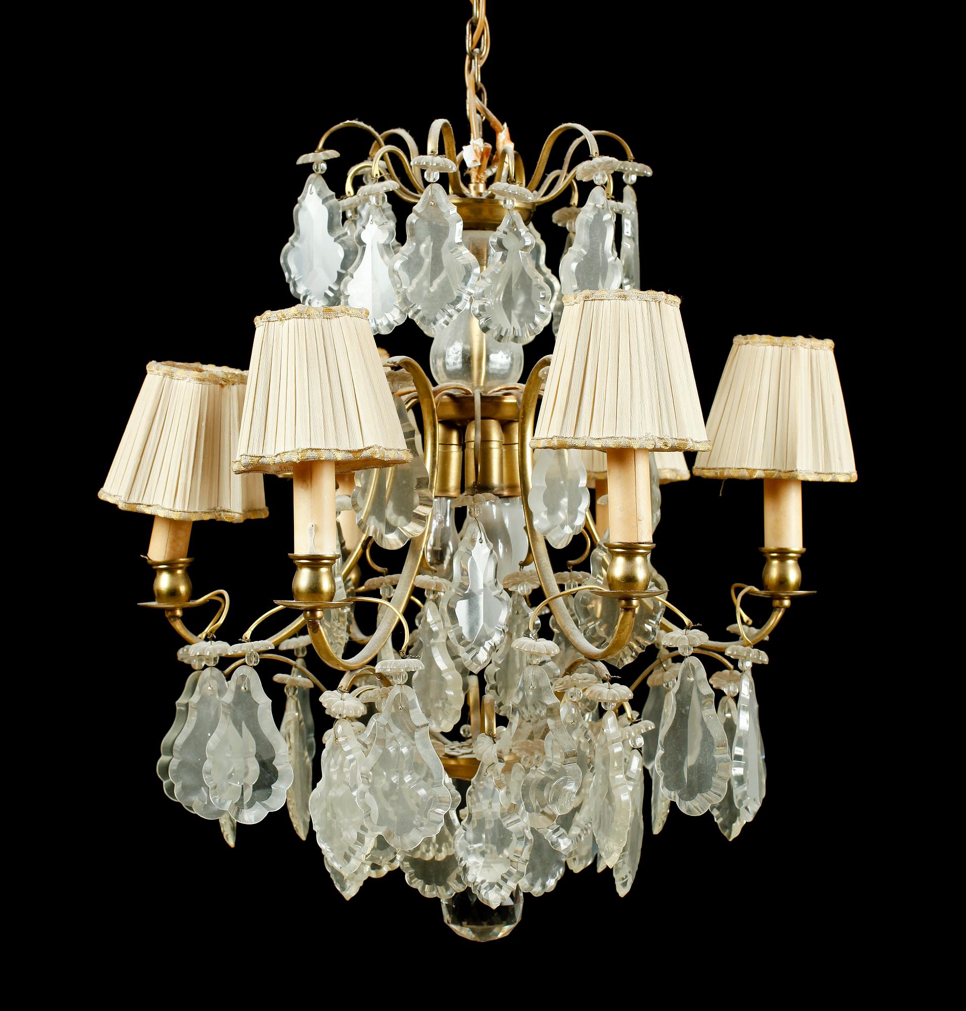 LJUSKRONA, barockstil, 1900-talets mitt. Höjd ca 60 cm.