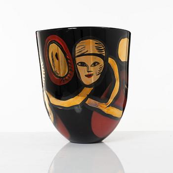 Ulrica Hydman-Vallien, a unique glass vase, Kosta Boda.