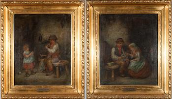 MARK WILLIAM LANGLOIS, 2 st, olja på duk, varav en tillskriven, 1800-tal.