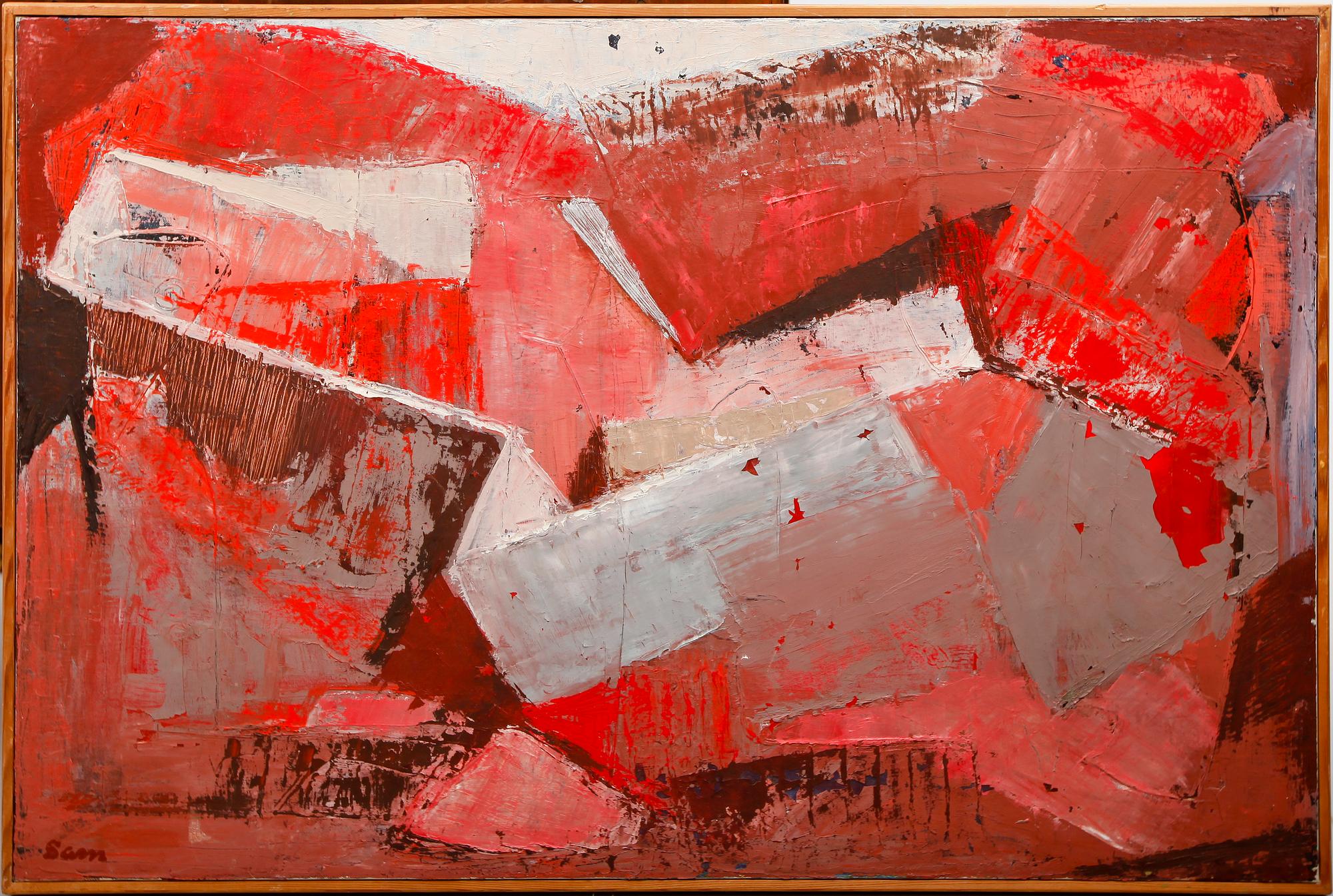 OKÄND KONSTNÄR, olja på duk, signerad Sam, 1900-talets mitt.