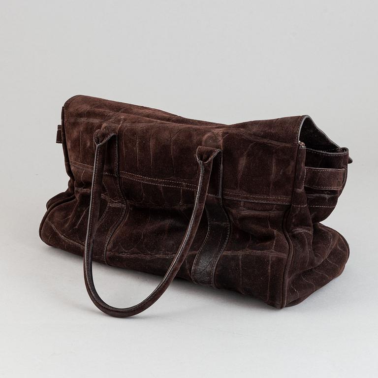 Mulberry, a brown suede 'Bayswater' handbag.