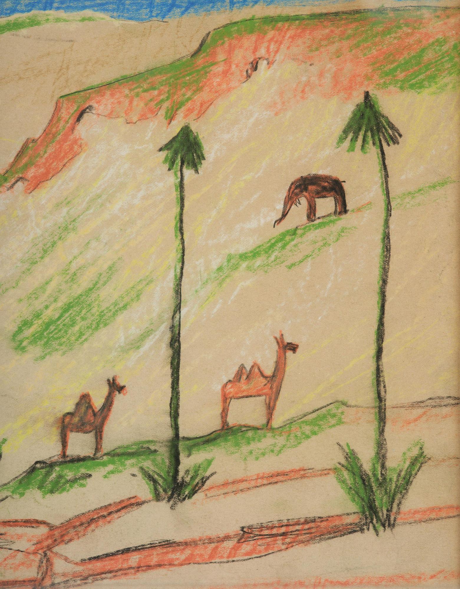 Carl Fredrik Hill, Landscape with exotic animals.