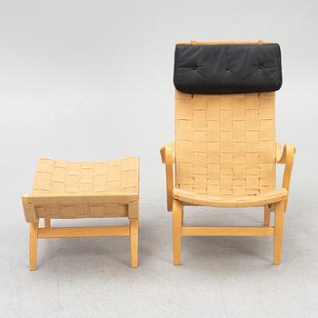 Bruno Mathsson, a 'Pernilla' easy chair and a foot stool, Dux, Sweden.