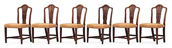 Six English 18th century chairs.