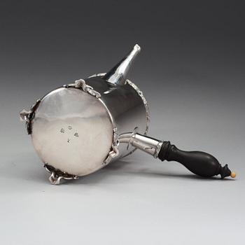 A Swedish 18th century silver coffee-pot, makers mark of Carl Klinwall, Västerås 1781.