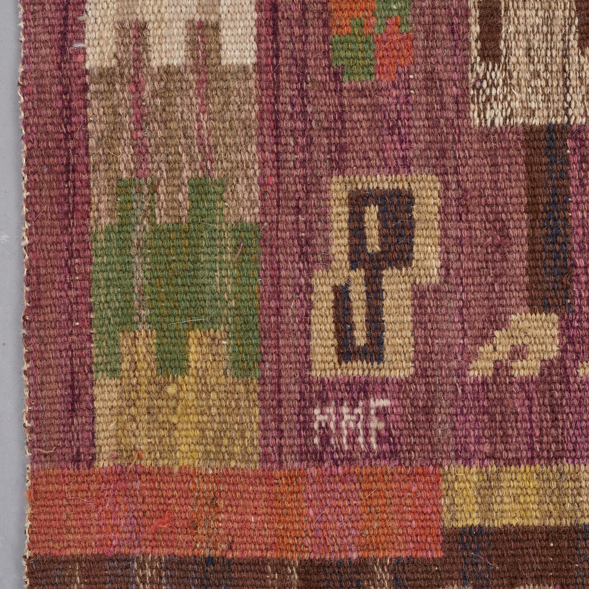 Märta Måås-Fjetterström, DRAPERI, "Korna", rölakan, ca 251 x 142,5 cm, signerat MMF.
