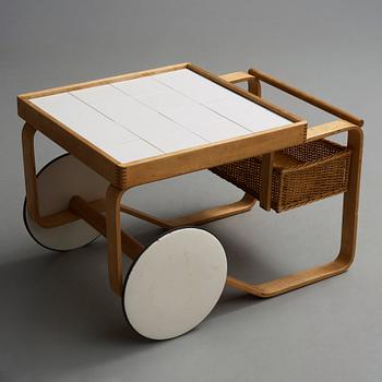 Alvar Aalto, a birch serving trolley made by Aalto Design, Hedemora Sweden 1945-56, on license on behalf of Artek, Finland.