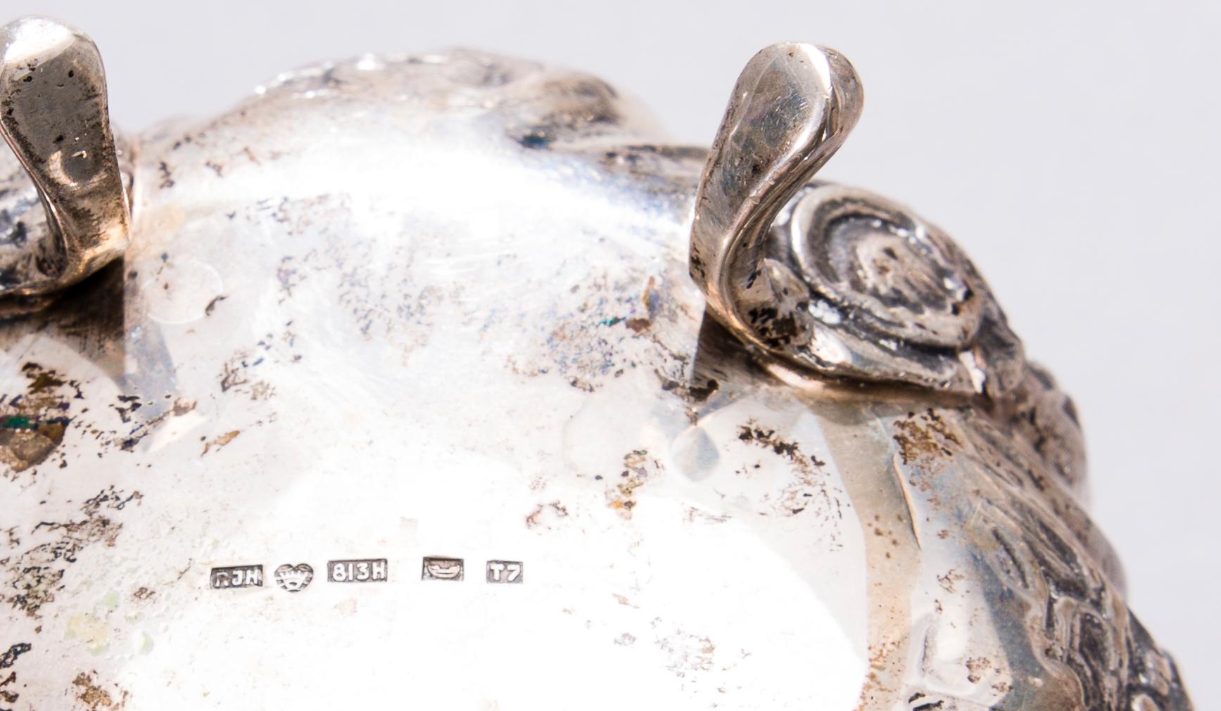 KAFFESERVIS, 3 delar, silver, Reino J. Harju, Helsingfors, 1972. Totalvikt 1342 g.