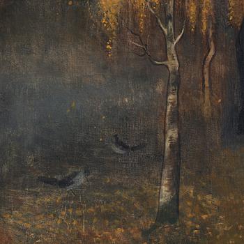 Ivar Arosenius, Man in an autumn landscape.