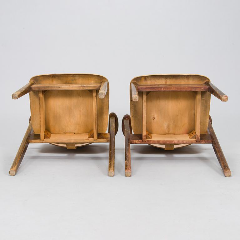 Ilmari Tapiovaara, A pair of  1950s armchairs 'Domus' for Keravan Puutoellisuus, Finland.