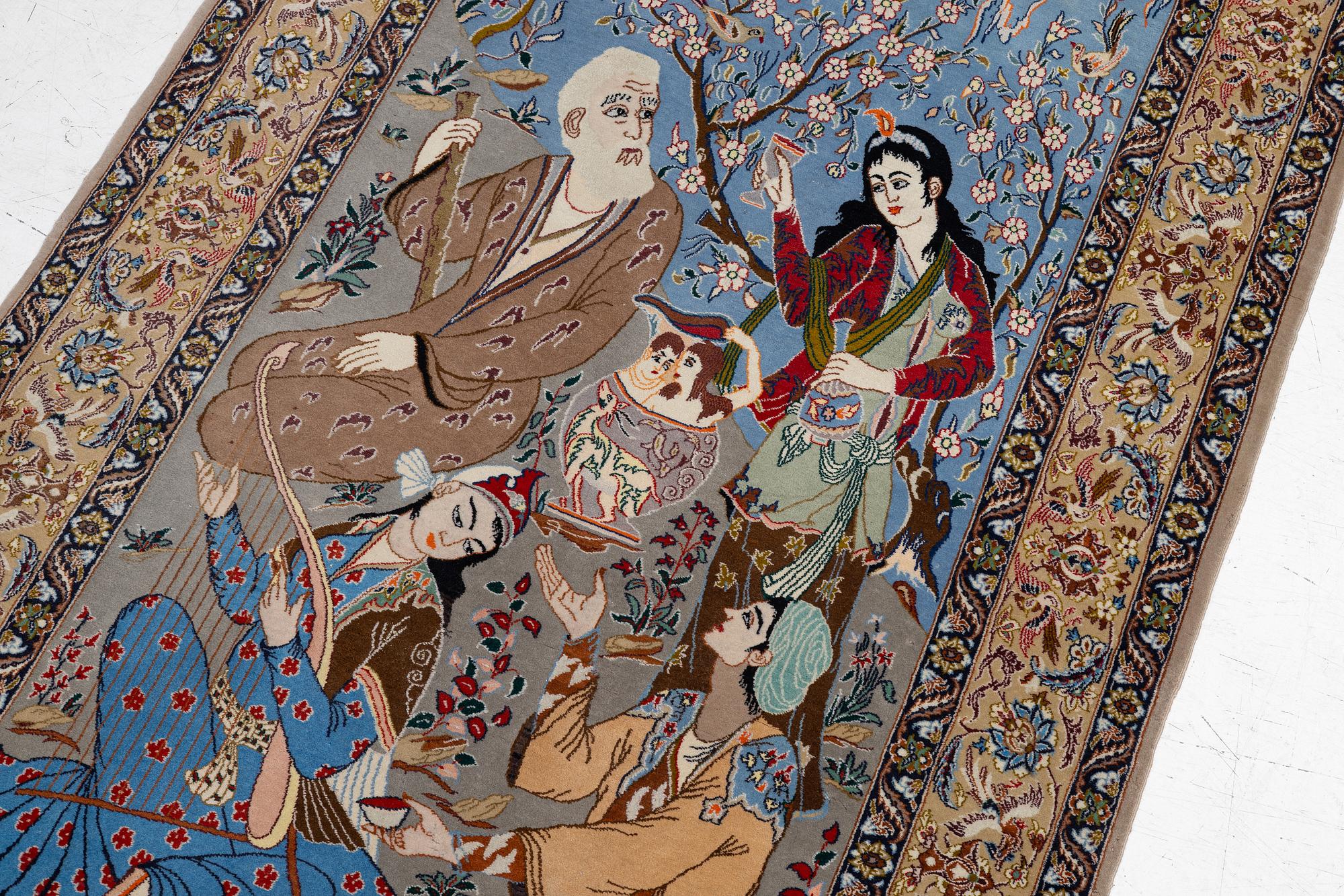 Isfahan, semi-antique, figural, approx. 170 x 105 cm.