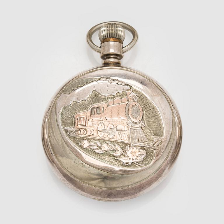 Kokoelma taskukelloja, 16 kpl, hopeaa.