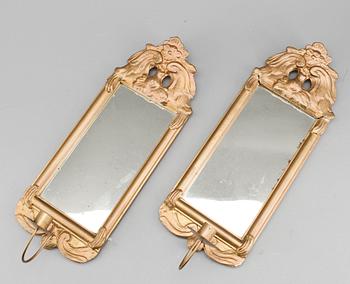 SPEGELLAMPETTER, ett par, rokoko-stil, 1800/1900-tal.