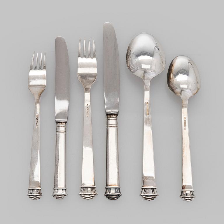 A 199-piece set silver cutlery, E. Oksanen Vyborg, 1937.